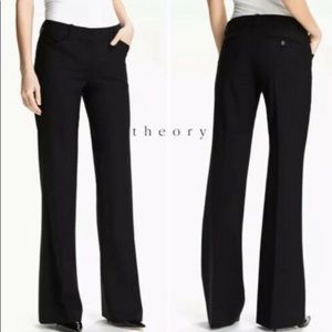 THEORY Black Pleated & Flared Dress Pants sz. 8.